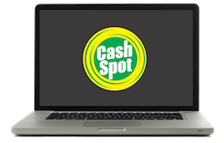 laptop with cash spot logo